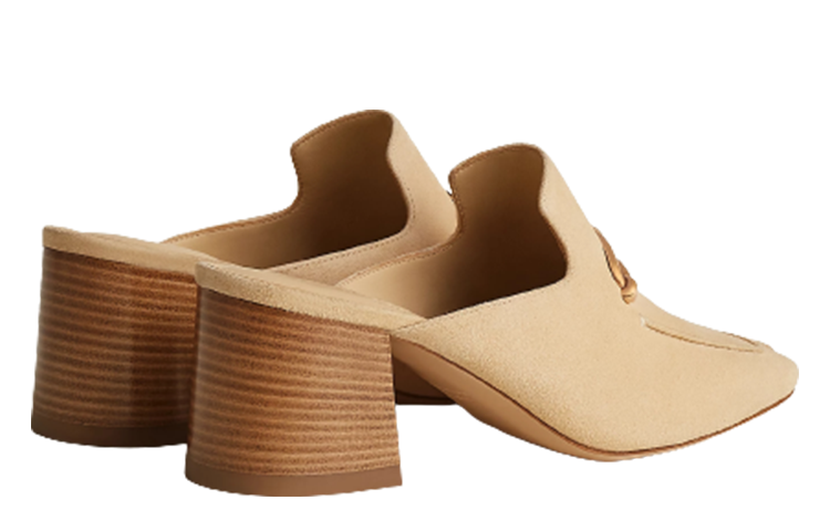 (W) HERMES Gisele Round Toe Slip-On Mules 'Beige' 圖 3