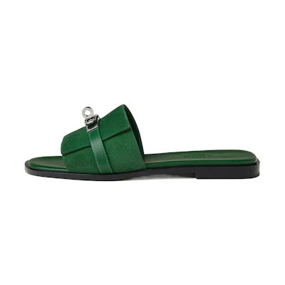 (W) HERMES Giulia 'Palladium Buckle Green'