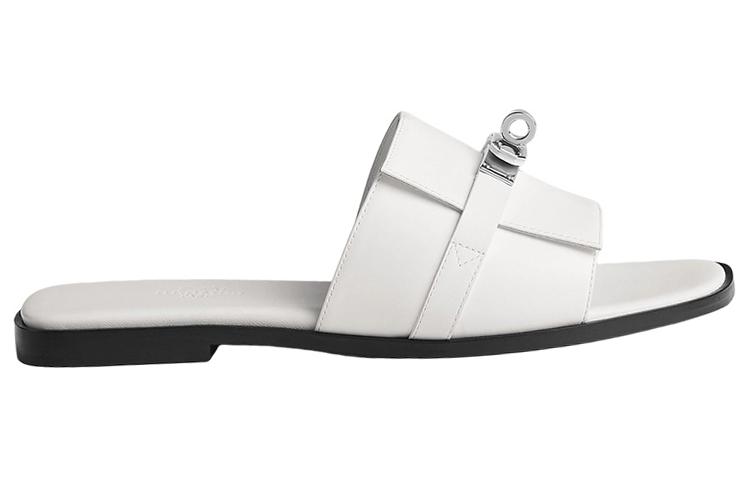 Order (Women) HERMES Giulia Flat 'White Fashion Slide' H231056Z-V90