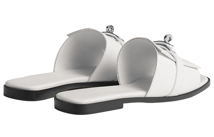 Shop (Women) HERMES Giulia Flat 'White Fashion Slide' H231056Z-V90