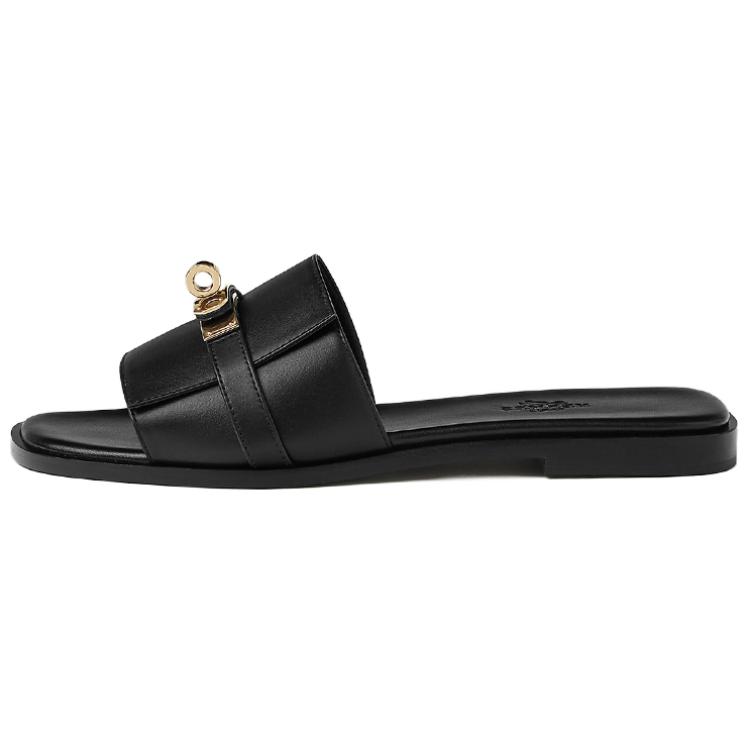 (Women) HERMES Giulia Slides 'Classic Buckle Black' H232129Z-02
