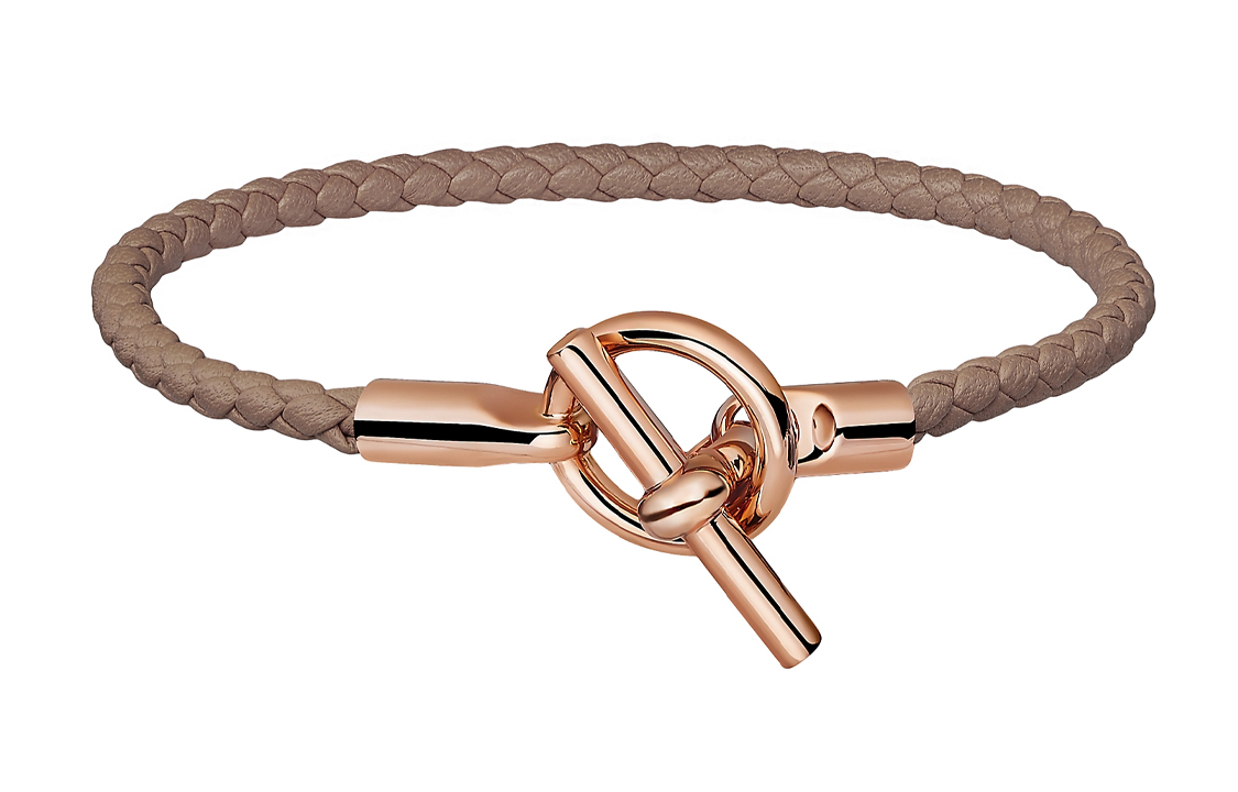 (Women) HERMES Glenan Clasp Style Calfskin Leather Bracelet for Women H071681FO18