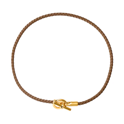 (Women) HERMES Glenan Double Loop Bracelet Women Elephant Grey H071689F-18T1