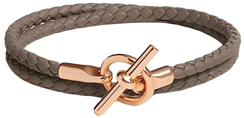 (W) 愛馬仕 Glennan 雙圈小牛皮手環 女士款 灰粉色 106656304 Order (W) 愛馬仕 Glennan 雙圈小牛皮手環 女士款 灰粉色 106656304