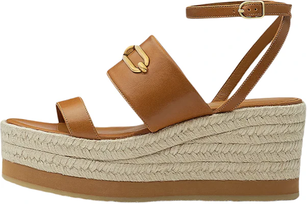 (Women) HERMES Goat Leather Woven Wedge Fashion Slide 'Brown' H221153Z-B8 Buy (Women) HERMES Goat Leather Woven Wedge Fashion Slide 'Brown' H221153Z-B8