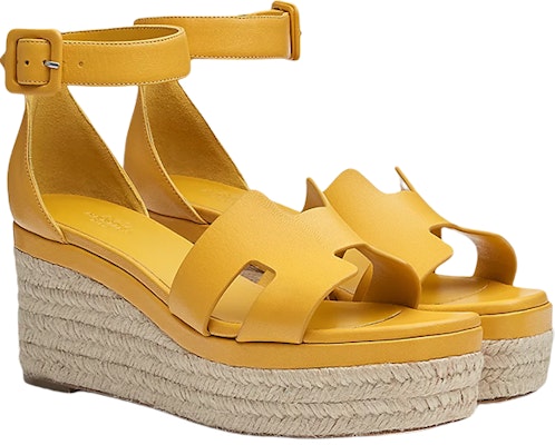 (Women) HERMES Goat Skin Buckle Wedge Fashion Slide 'Yellow' H221143Z-96 Lookbook (Women) HERMES Goat Skin Buckle Wedge Fashion Slide 'Yellow' H221143Z-96