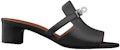 (W) HERMES Sandal Tumit Tinggi Kulit Kambing 'Hitam' H211070Z-02