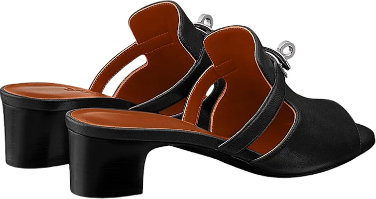 (W) HERMES Sandal Tumit Tinggi Kulit Kambing 'Hitam' H211070Z-02 Lookbook (W) HERMES Sandal Tumit Tinggi Kulit Kambing 'Hitam' H211070Z-02