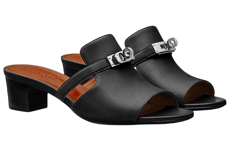 Lookbook (W) エルメス 山羊革 ハイヒールサンダル (黒) H211070Z-02