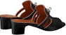 (W) HERMES Sandal Tumit Tinggi Kulit Kambing 'Hitam' H211070Z-02