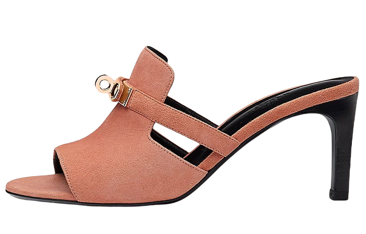 (W) HERMES Goat Skin High-Heel Sandals 'Dawn Pink'