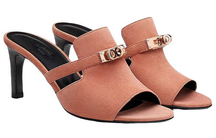 (W) HERMES Goat Skin High-Heel Sandals 'Dawn Pink' 圖 2