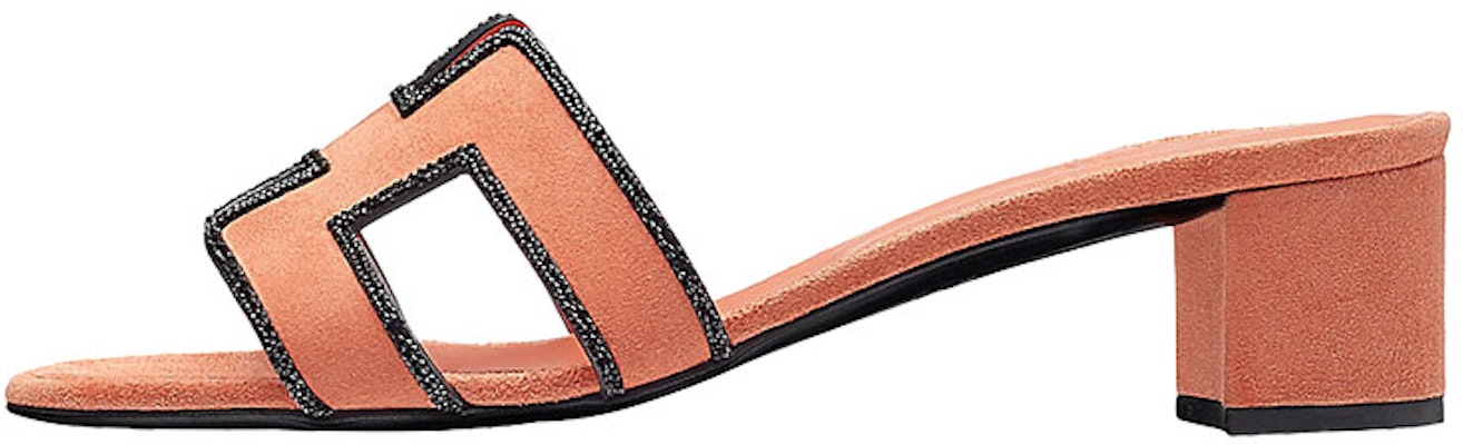 (Women) HERMES Goat Skin High Heel Slide with Crystal Details 'Orange Fashion' H201002Z-5T Buy (Women) HERMES Goat Skin High Heel Slide with Crystal Details 'Orange Fashion' H201002Z-5T
