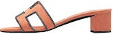 (Women) HERMES Goat Skin High Heel Slide with Crystal Details 'Orange Fashion' H201002Z-5T