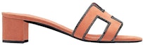 Order (Women) HERMES Goat Skin High Heel Slide with Crystal Details 'Orange Fashion' H201002Z-5T