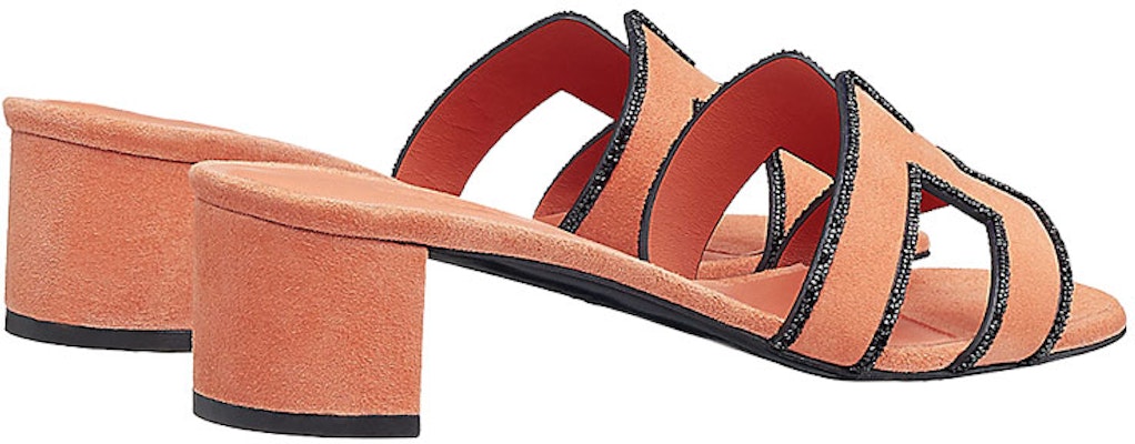 (Women) HERMES Goat Skin High Heel Slide with Crystal Details 'Orange Fashion' H201002Z-5T Shop (Women) HERMES Goat Skin High Heel Slide with Crystal Details 'Orange Fashion' H201002Z-5T