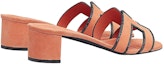 Shop (Women) HERMES Goat Skin High Heel Slide with Crystal Details 'Orange Fashion' H201002Z-5T