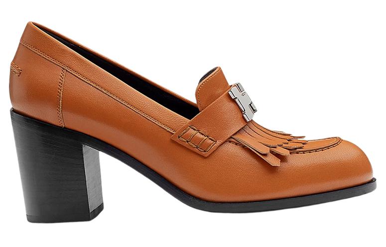Order HERMES 愛馬仕 羊皮 時尚樂福高筒鞋 女款 棕色