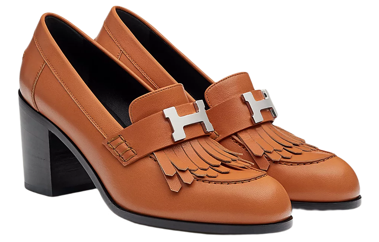 Lookbook (W) HERMES Sepatu Heels Kulit Kambing 'Coklat Fashion' H221067Z-1V