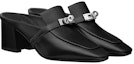 Order (W) HERMES Kulit Kambing Tumit Tinggi Metal Kelly 'Hitam' H202108Z-02