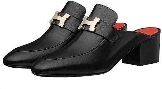 (W) HERMES Sepatu Mule Kulit Kambing 'Hitam' H172212Z-05 Lookbook (W) HERMES Sepatu Mule Kulit Kambing 'Hitam' H172212Z-05