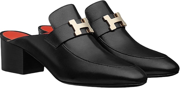 (W) HERMES Sepatu Mule Kulit Kambing 'Hitam' H172212Z-05 Shop (W) HERMES Sepatu Mule Kulit Kambing 'Hitam' H172212Z-05