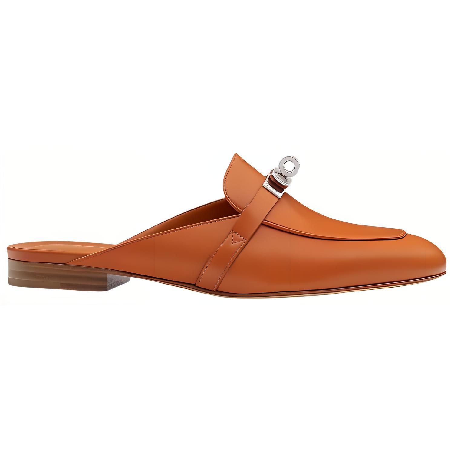 Order (W) 爱马仕羊皮穆勒鞋“棕色” H211157Z-1V