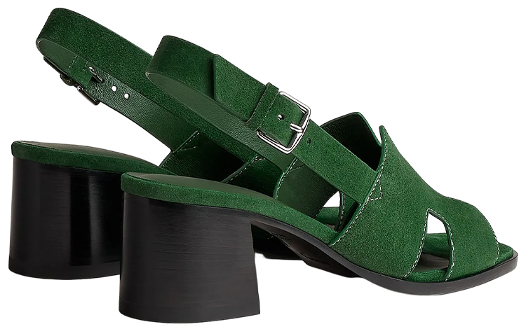 Shop (W) 爱马仕山羊皮便鞋‘绿色’ H231117Z-H0