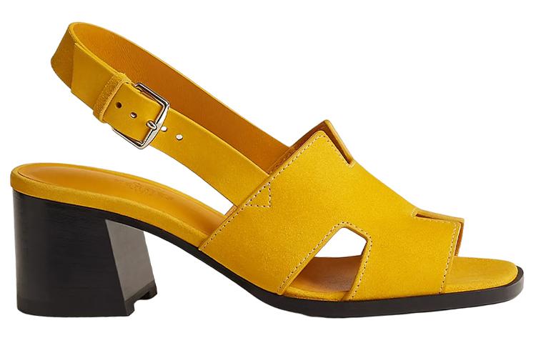 (W) HERMES Goat Skin Open-Toe Buckle Sandals 'Yellow Fashion' 圖 2