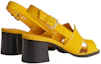 Shop (W) Sandales à Boucle en Peau de Chèvre HERMÈS Ouvertes ''Jaune Fashion'' H231117Z-8X