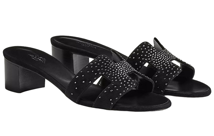 (W) HERMES Goat Skin Slide 'Black Fashion' 圖 2