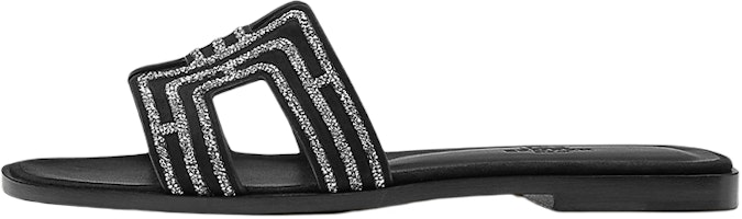 (Women) HERMES Goat Skin Slip-On Flat 'Black Fashion Slide' H212010Z-03 (Women) HERMES Goat Skin Slip-On Flat 'Black Fashion Slide' H212010Z-03