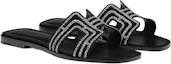 Lookbook (W) HERMES Kulit Kambing Slip-On Flat 'Sandal Hitam Fashion' H212010Z-03