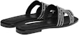 (W) HERMES Kulit Kambing Slip-On Flat 'Fesyen Hitam Slide' H212010Z-03