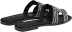Shop (W) HERMES Kulit Kambing Slip-On Flat 'Fesyen Hitam Slide' H212010Z-03