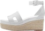 Buy (Women) HERMES Goatskin Buckled Wedge Espadrille 'White' H221143Z-90