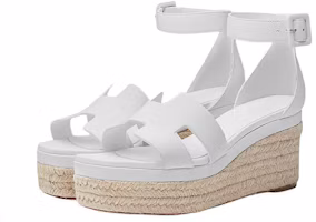 Lookbook (W) HERMES Espadrille Wedge Gesper Kulit Kambing 'Putih' H221143Z-90