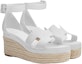 Shop (Women) HERMES Goatskin Buckled Wedge Espadrille 'White' H221143Z-90