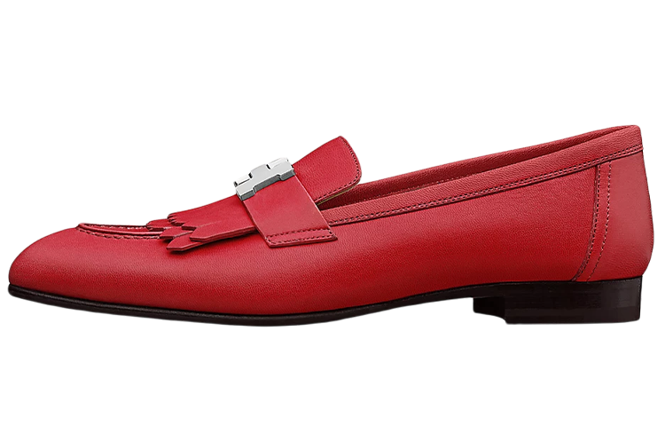 (Women) HERMES Goatskin Loafer 'Red' H181069Z-8F