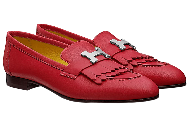 Lookbook HERMES 愛馬仕 山羊皮樂福鞋 女款 紅色