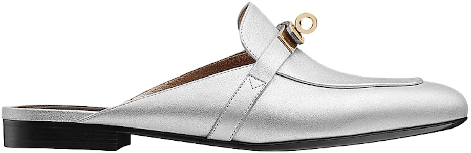 (W) HERMES Sandal Mule Kulit Kambing 'Abu-abu Silver' H202118Z-52 Order (W) HERMES Sandal Mule Kulit Kambing 'Abu-abu Silver' H202118Z-52