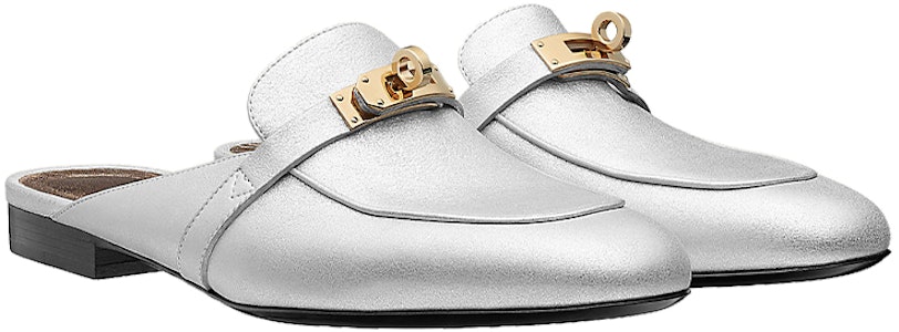 (W) HERMES Sandal Mule Kulit Kambing 'Abu-abu Silver' H202118Z-52 Lookbook (W) HERMES Sandal Mule Kulit Kambing 'Abu-abu Silver' H202118Z-52