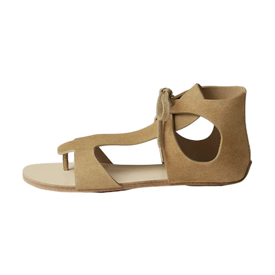 (W) HERMES Goatskin Open-Toe Thong Sandals 'Brown Fashion'