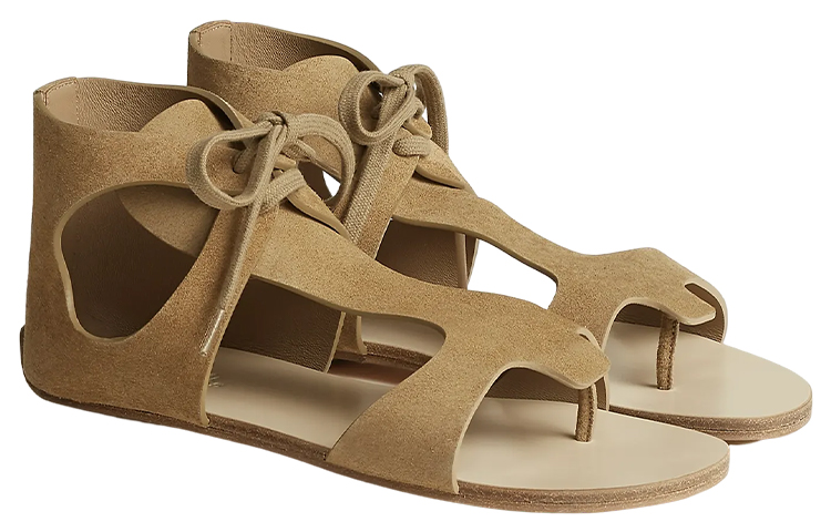 Lookbook (W) Sandalias de Piel de Cabra HERMÈS Abiertas de Dedo 'Moda Marrón' H231301Z-C9