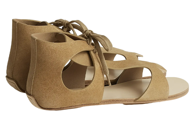 Shop (W) Sandalias de Piel de Cabra HERMÈS Abiertas de Dedo 'Moda Marrón' H231301Z-C9