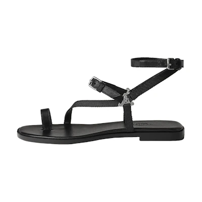 (W) HERMES Gossip 'Black Buckle Slide'