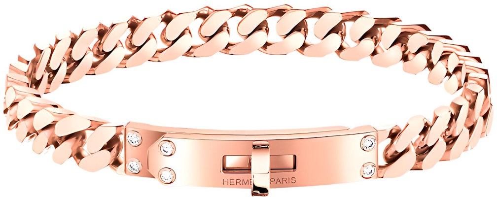 (W) HERMES 女士鑽石Kelly扣環玫瑰金美食鏈手鐲 H120435B-00LG Buy (W) HERMES 女士鑽石Kelly扣環玫瑰金美食鏈手鐲 H120435B-00LG