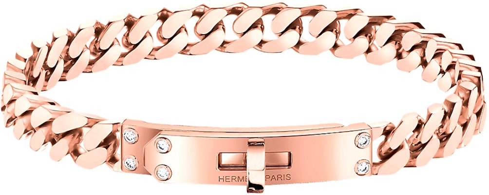 (W) HERMES 女士鑽石Kelly扣環玫瑰金美食鏈手鐲 H120435B-00LG Order (W) HERMES 女士鑽石Kelly扣環玫瑰金美食鏈手鐲 H120435B-00LG