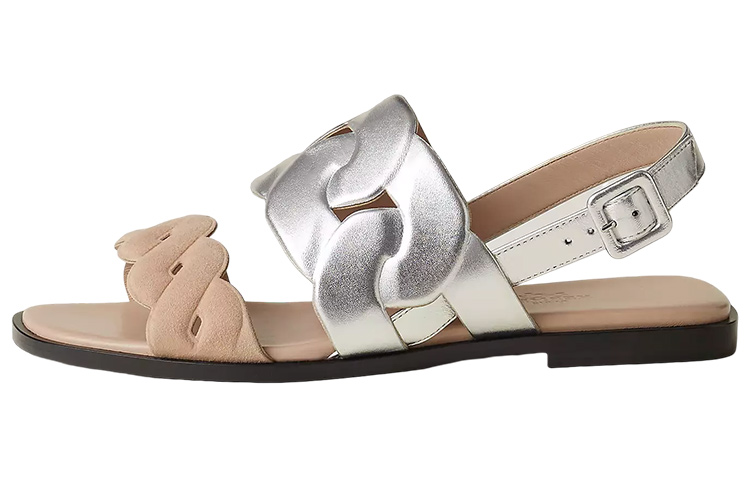 Buy HERMES愛馬仕 Grace 皮革 露趾一字套穿 時尚涼拖 女款 棕色