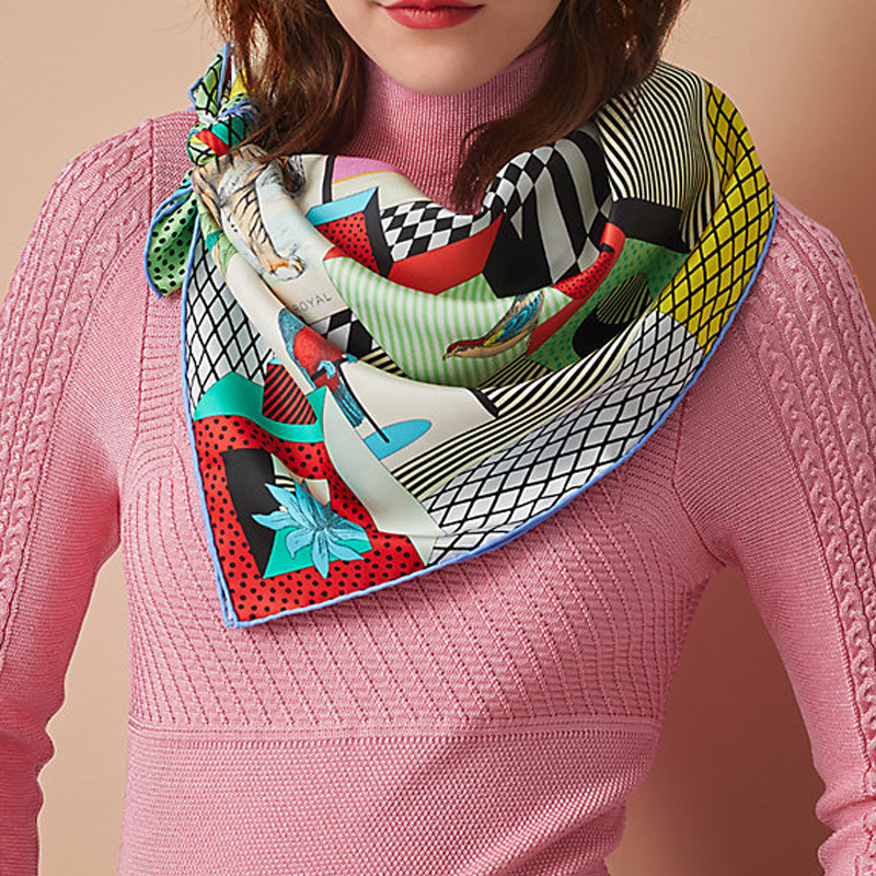 (Women) HERMES Grand Theatre Silk Scarf H003761S-10 圖 6